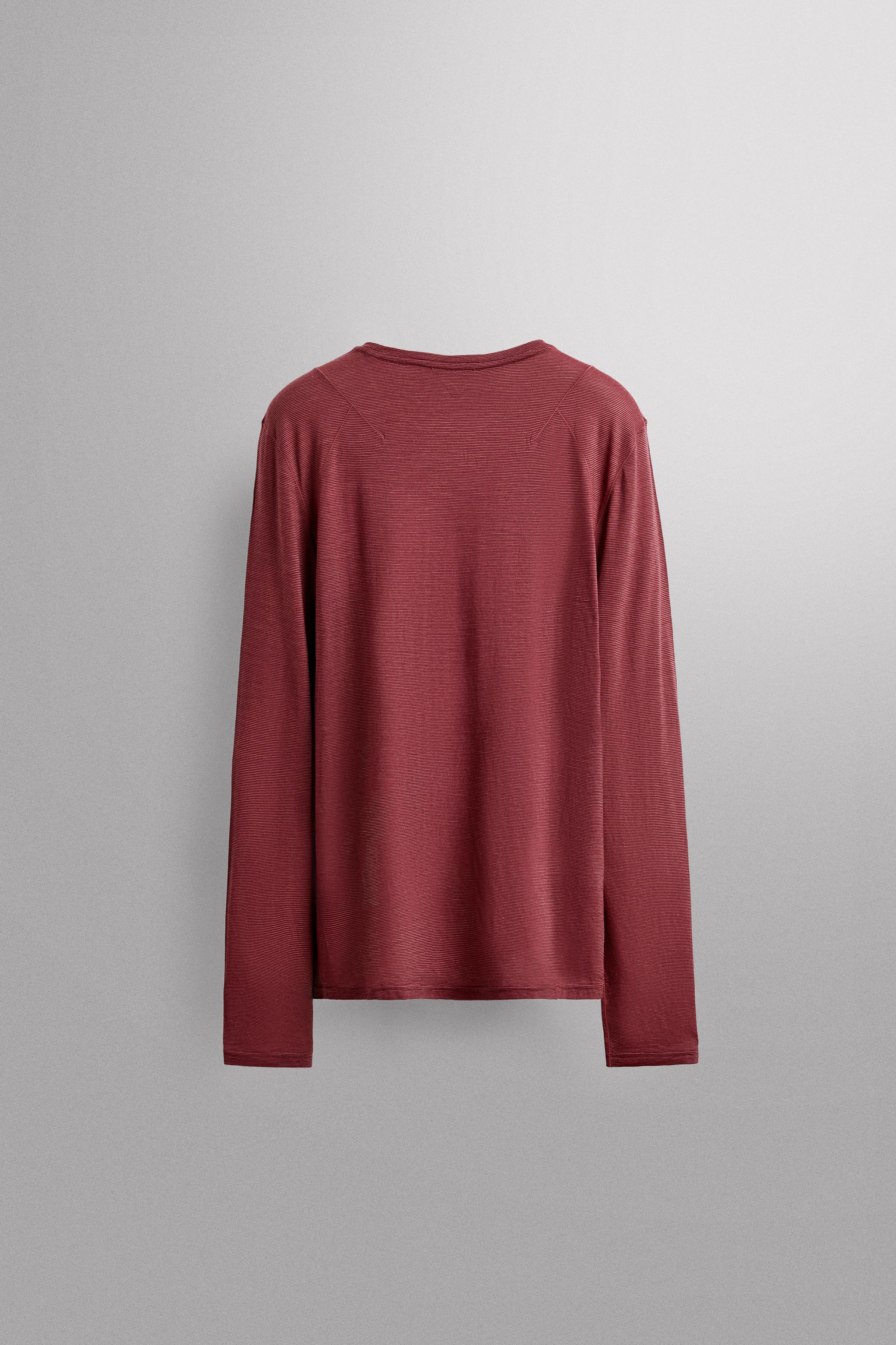 STRIPED JACQUARD WOOL T-SHIRT